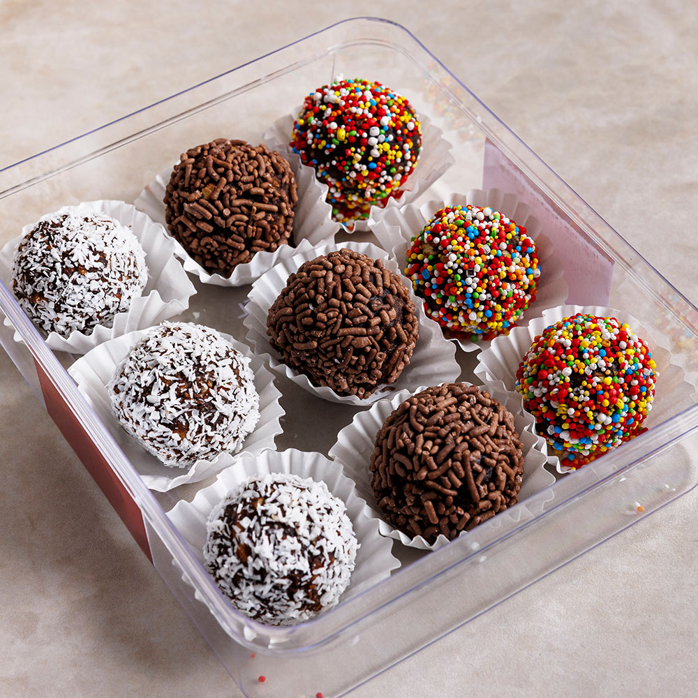 מארז 9 כדורי שוקולד עם ציפויים שונים