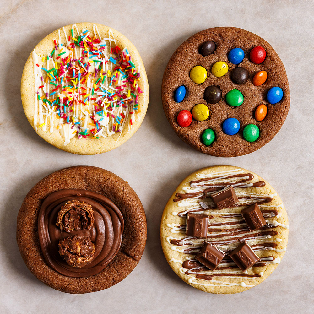 4 עוגיות צ'אנקי עם ציפויים שונים